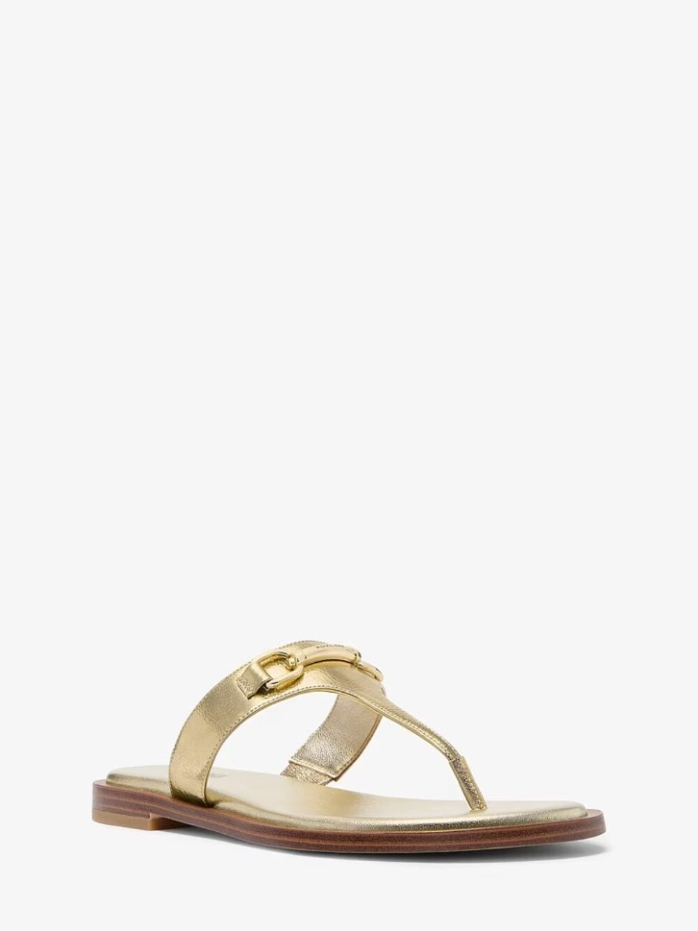 Michael Kors Carson Leather Flat Sandals Women's 8